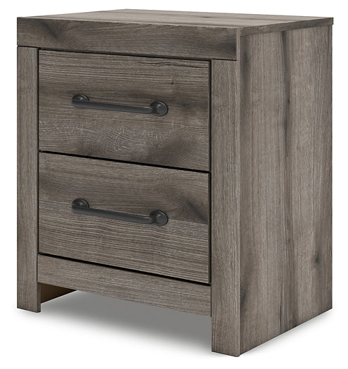 Graystorm Queen Panel Bed with Mirrored Dresser and Nightstand